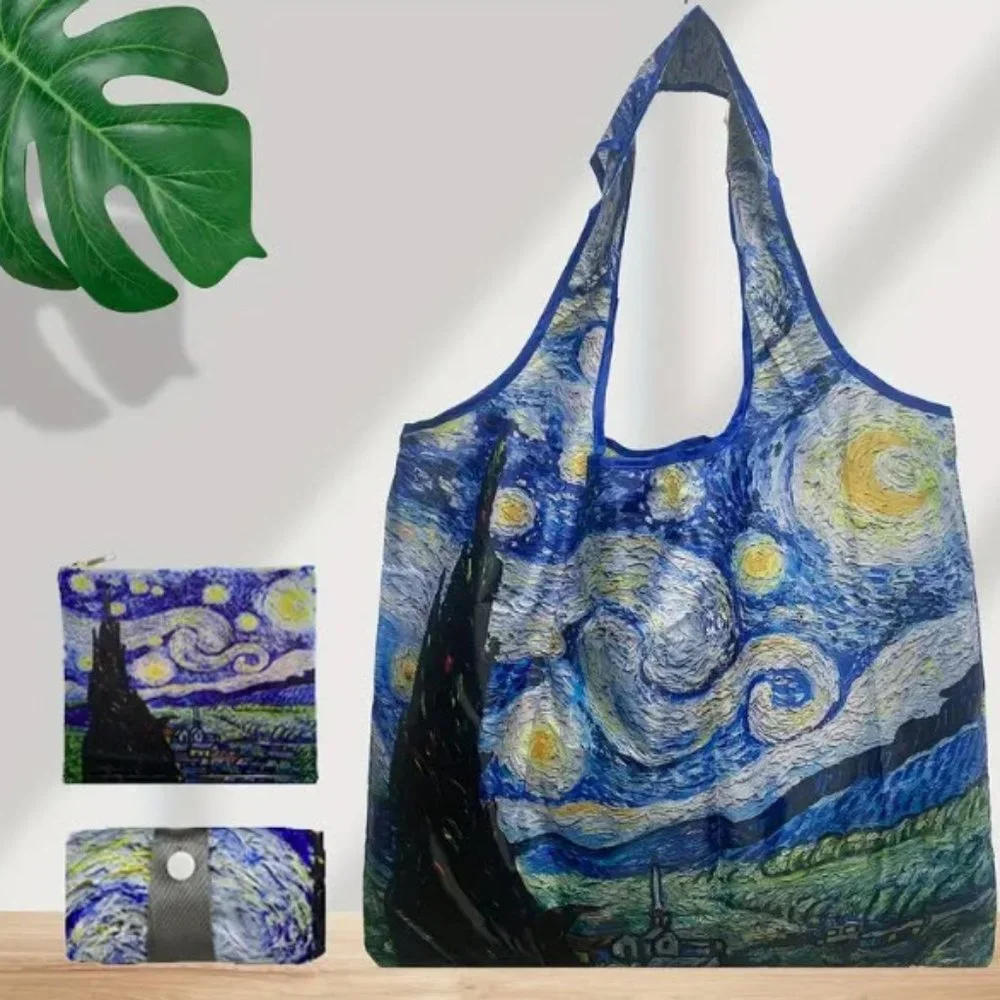 Reusable Foldable Shopping Bags - Starry Night